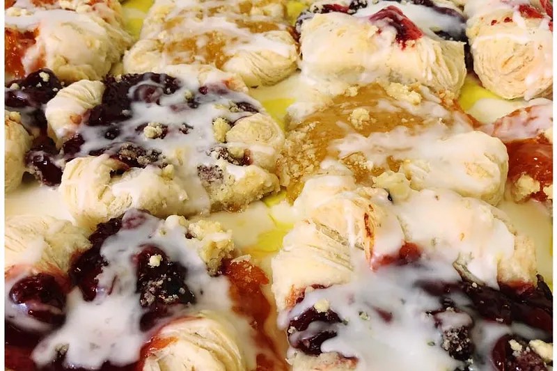 Homemade pastries at Country Pie Shoppe — Snails, scoopies, & more.