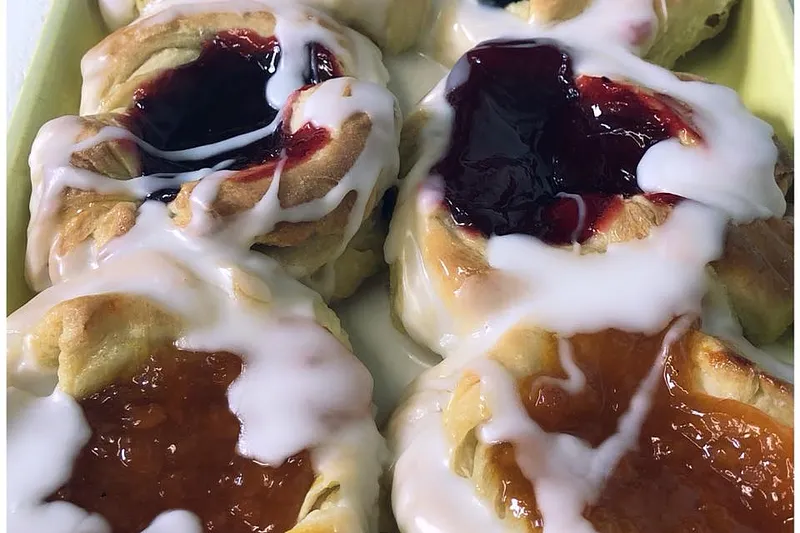 Homemade pastries at Country Pie Shoppe — Snails, scoopies, & more.